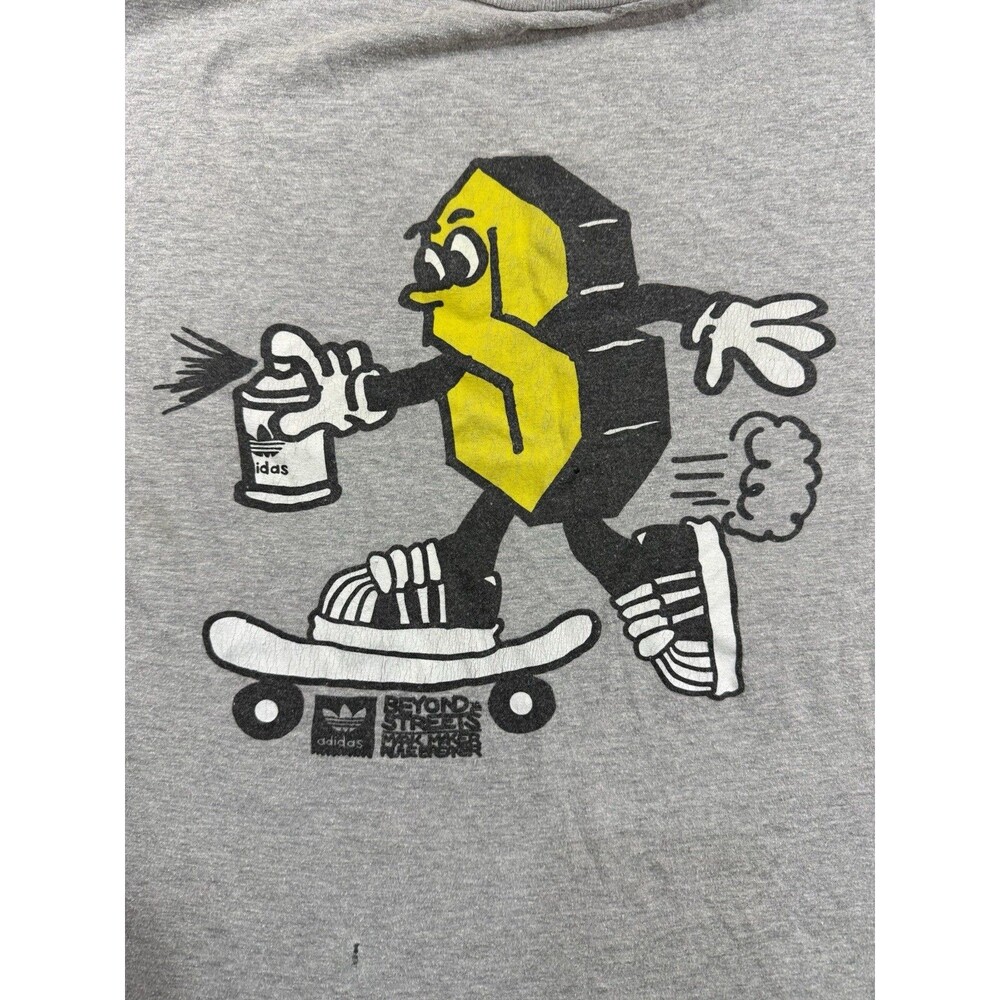 ADIDAS Originals “Beyond The Streets” T‑Shirt – Men’s L – Gray – Cotton – Street - Picture 8 of 9